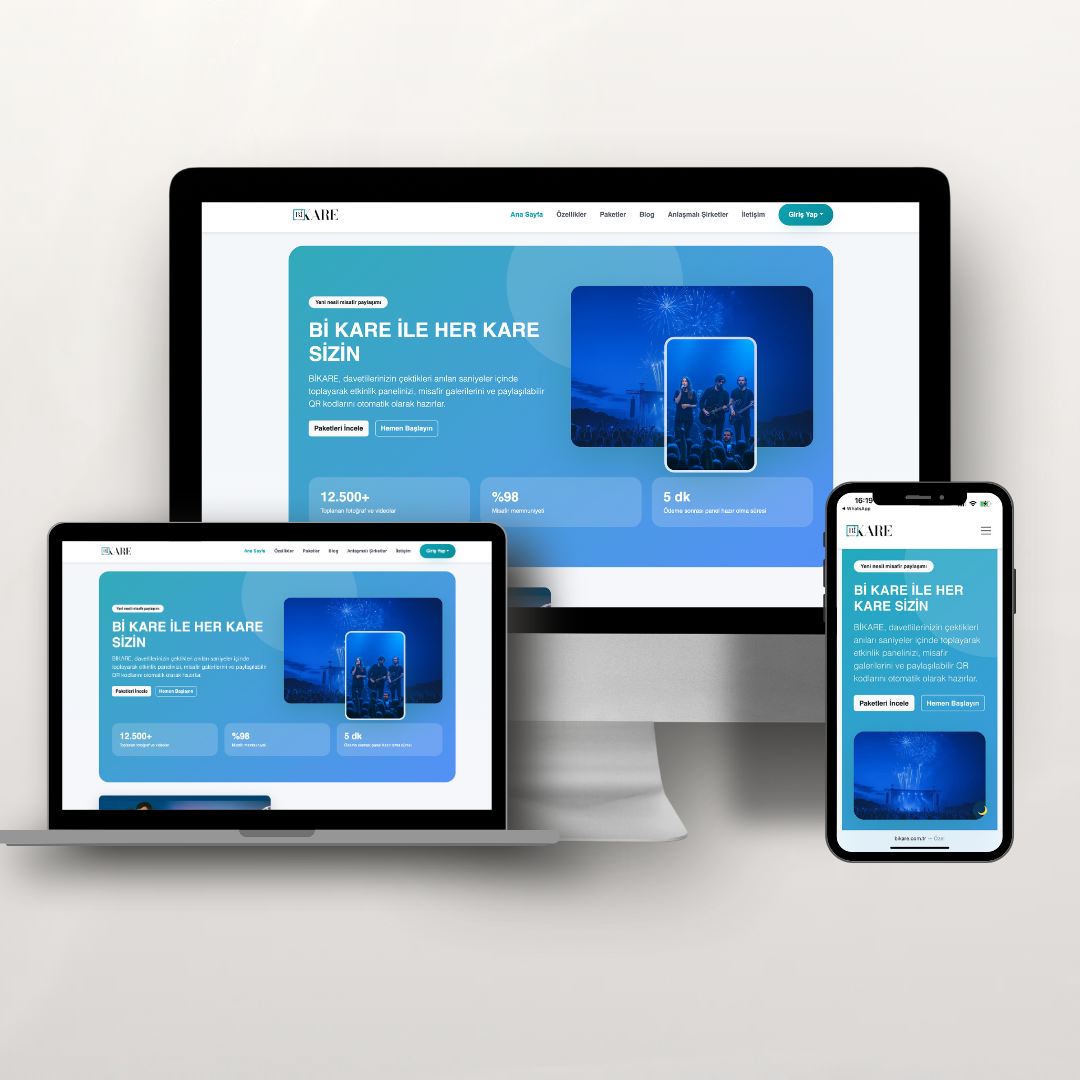 Bİ KARE Web Sitesi – Profesyonel ve Mobil Uyumlu Tasarım