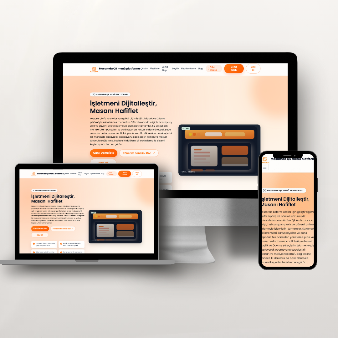 Masamda Web Sitesi – Profesyonel ve Mobil Uyumlu Tasarım